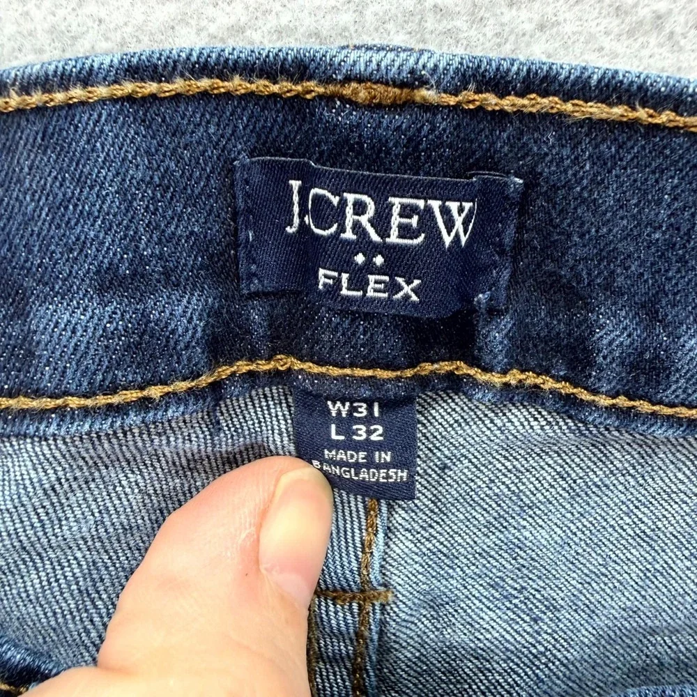 J.CREW Flex Jeans Mens 31x32 Blue‎ Denim Pants Casual Wear Mid Rise Straight Leg